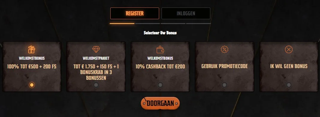 Gransino registratieproces